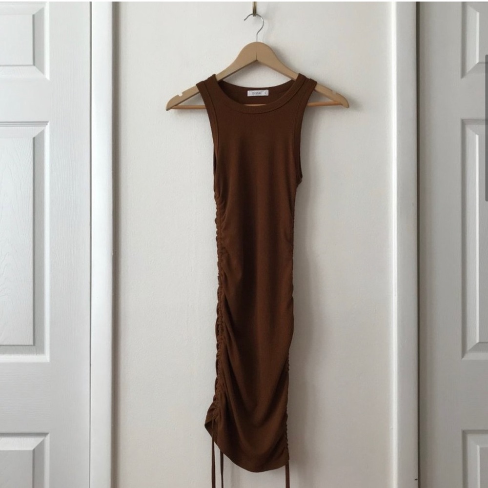 DISSH Gold Rush Chocolate Knit Mini Dress